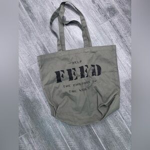 FEED 10 Bag‎ Tote Army Green Organic Cotton